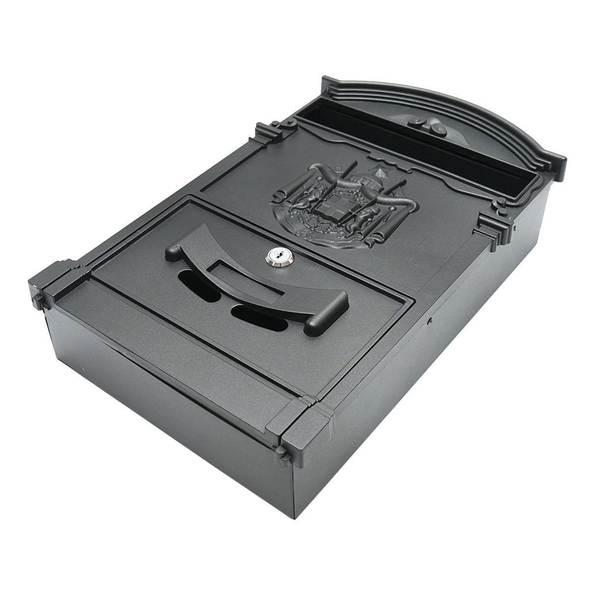 Cutie postala everest, negru antracit 410X260X90mm cu 2 chei si accesorii de prindere